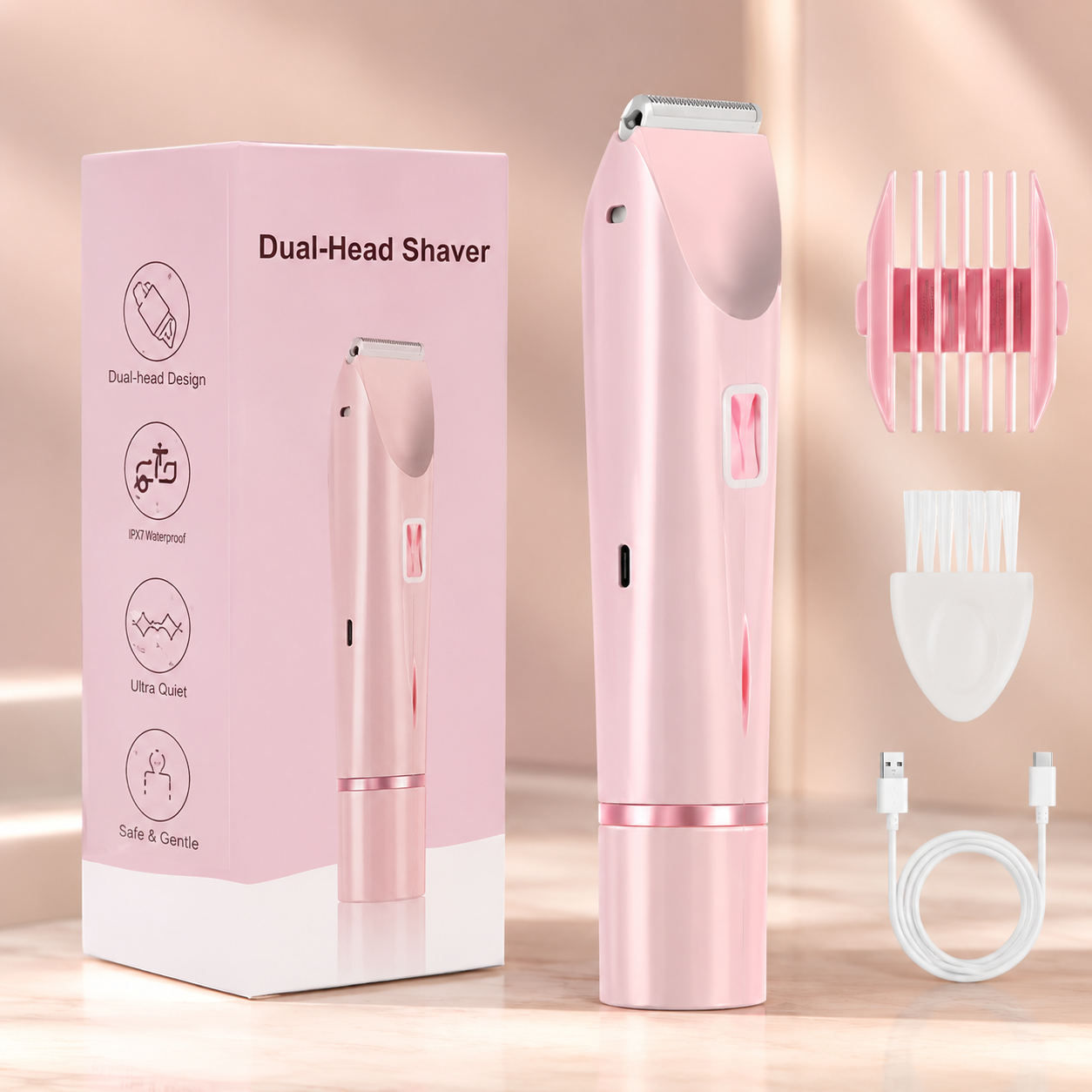 BareBelle Waterproof 2-in-1 Bikini, Face & Body Trimmer
