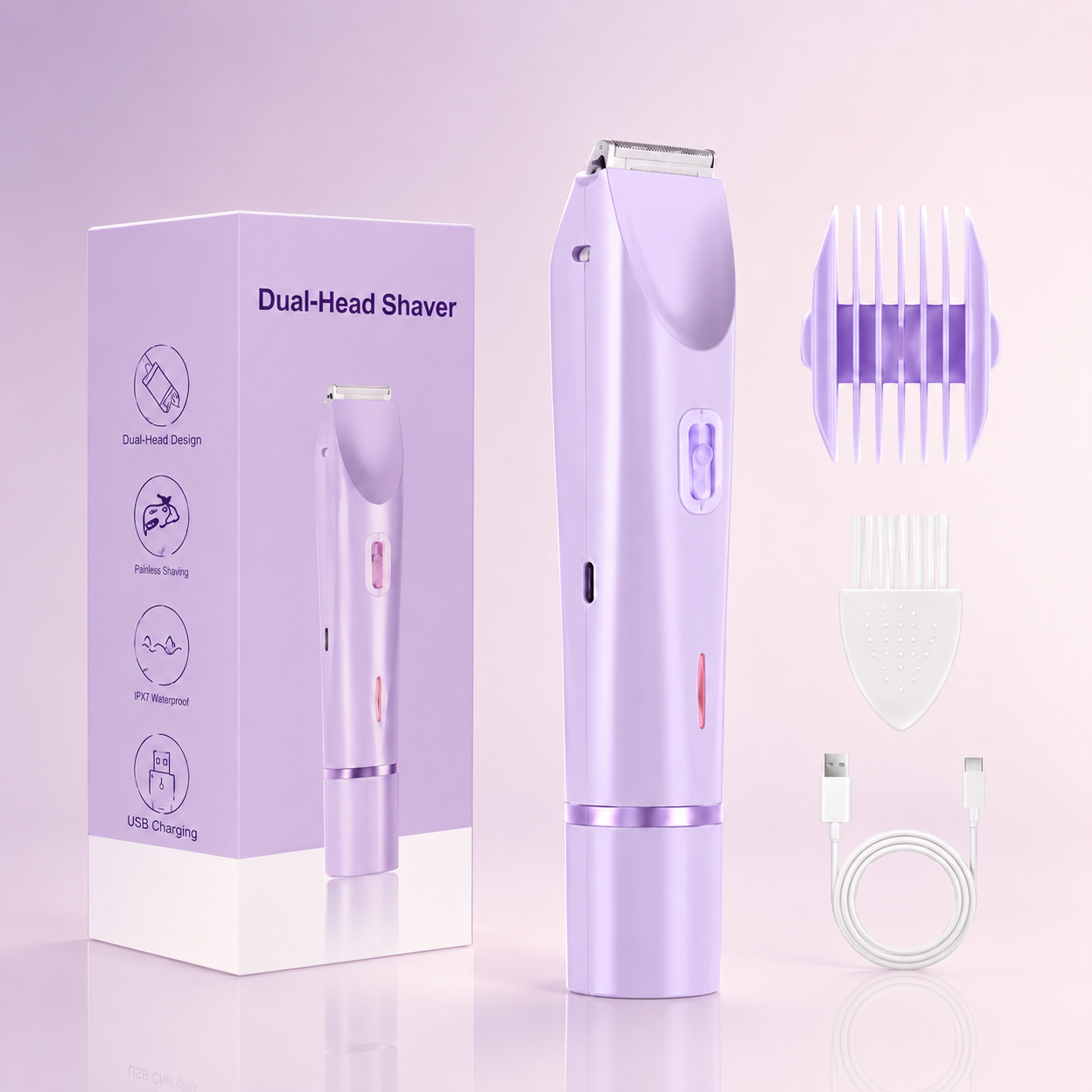 BareBelle Waterproof 2-in-1 Bikini, Face & Body Trimmer